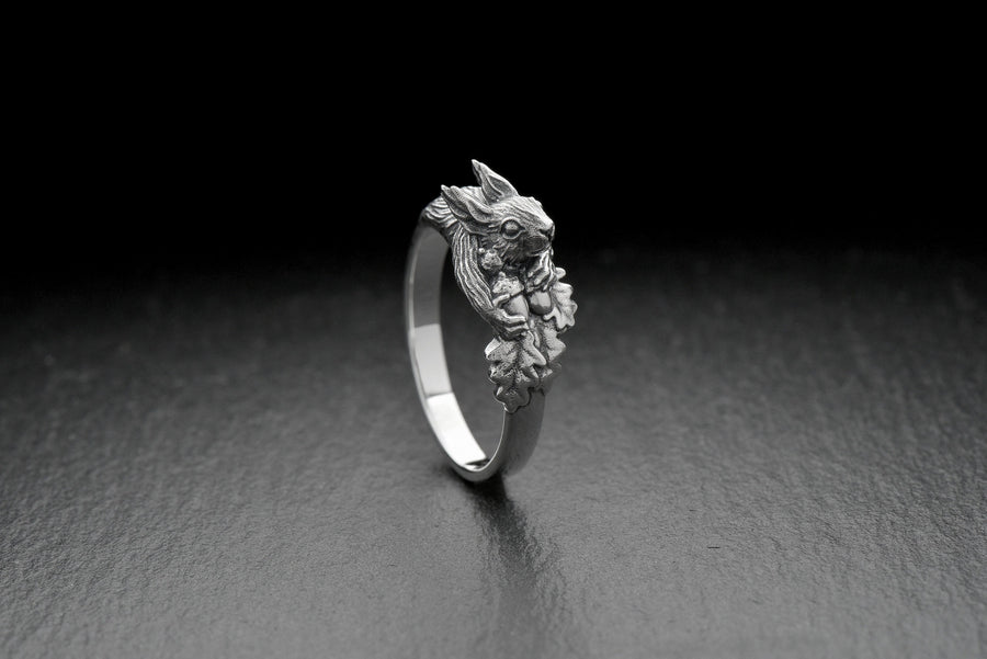 men's gift	animal jewelry	animal ring	silver ring	men gift	Squirrel ring	Squirrel jewelry	Silver Squirrel	Ring with Nuts	Squirrel lover	Eichhörnchen-Ring	bague écureuil	squirrel souvenir
