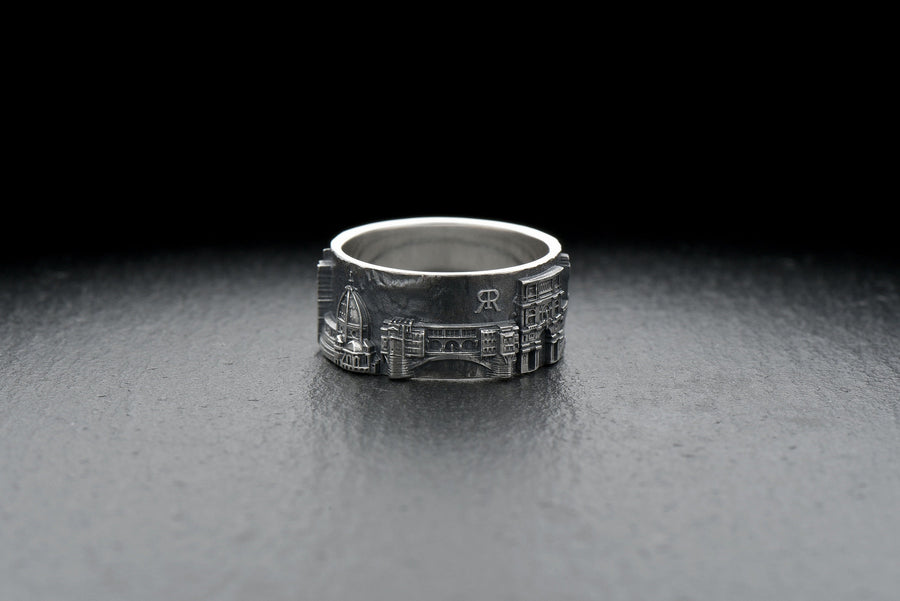 sterling silver ring	band ring	Florence cityscape	Florence skyline	Tuscany ring (etsy image id: 7261987072)