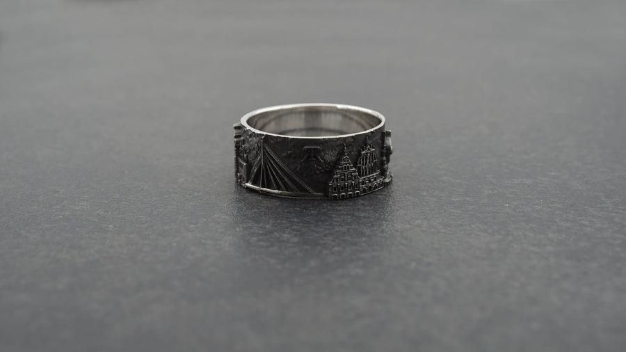 men jewelry	sterling silver ring	band ring	Latvia Cityscape	Latvia souvenir	Latvia memory	Lettland-Ring	Bague Lettonie	Riga Cityscape	Riga cat	Riga souvenir	latvia	latvia ring (etsy image id: 7336702254)
