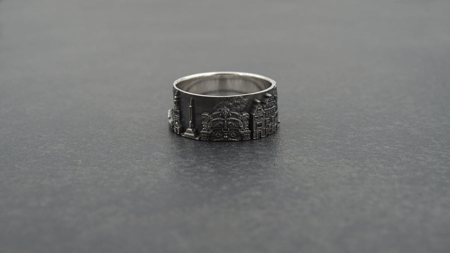 men jewelry	sterling silver ring	band ring	Latvia Cityscape	Latvia souvenir	Latvia memory	Lettland-Ring	Bague Lettonie	Riga Cityscape	Riga cat	Riga souvenir	latvia	latvia ring (etsy image id: 7336702254)