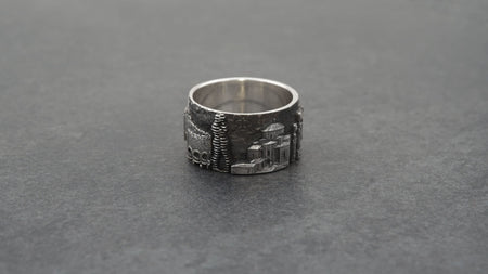 Oxidized Sterling Silver Georgia Ring: Tbilisi Batumi Cityscape Jewelry (etsy image id: 4199678045)