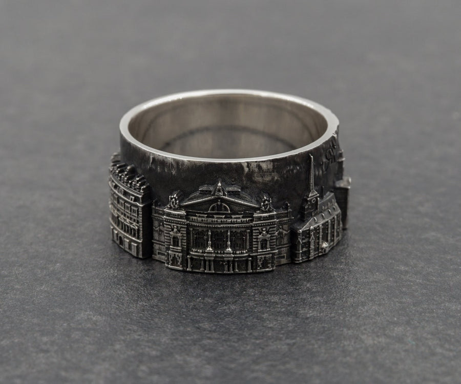 Plzen	Vintage jewelry	Plzen ring	bague tchèque	Tschechischer Ring	czech cityscape Pilsen	Ring Pilsen (etsy image id: 7261972384)