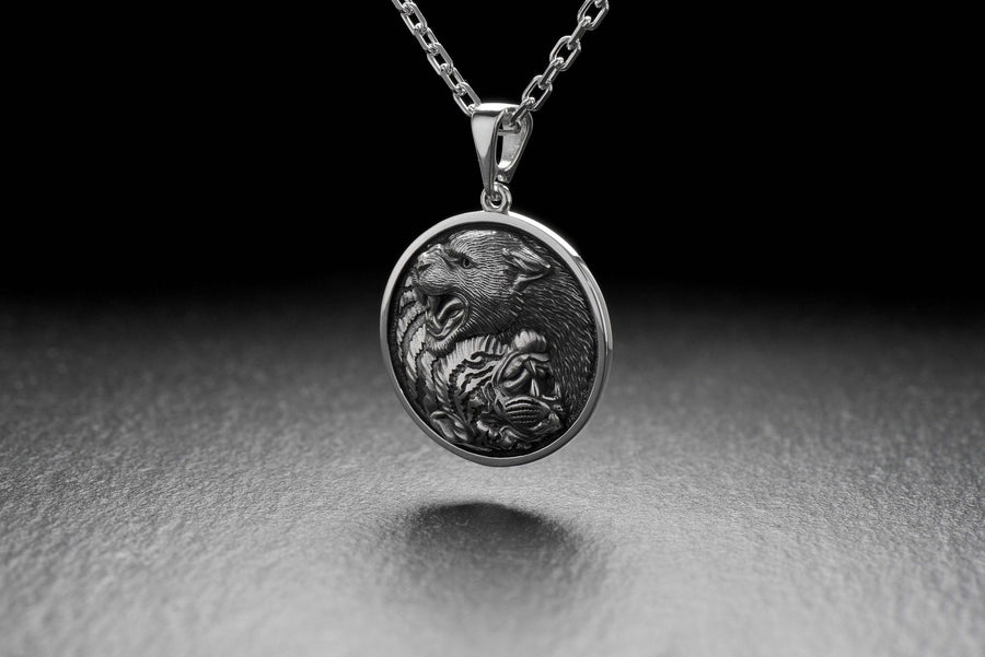 animal jewelry	Tiger pendant	Lion pendant	lion necklace	necklace	tiger (etsy image id: 7350868296)