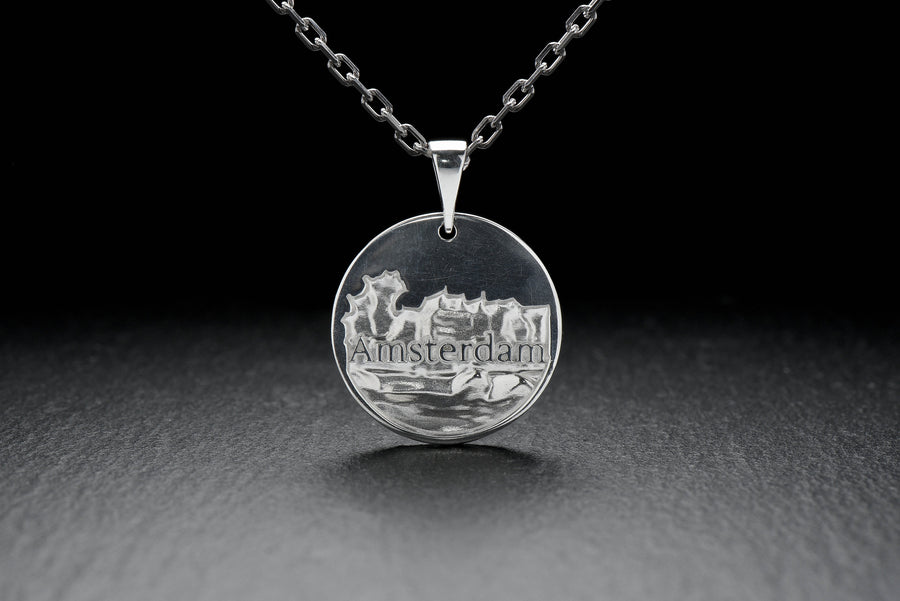 silver pendant	traveller gift	Amsterdam panoram	Amsterdam skyline	classic amsterdam	Holland jewelry	Amsterdamer Ring	bague amsterdam	Holland pendant	amsterdam gift	Amsterdam	Holland	cityscape (etsy image id: 4200701119)