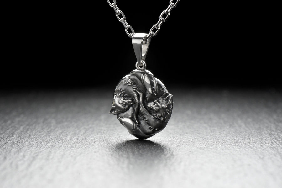 fox art	fuchs pendant	fox necklace	fox pendant	fox jewelry	silver fox pendant (etsy image id: 4250607999)