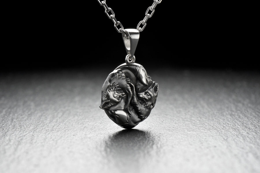 fox art	fuchs pendant	fox necklace	fox pendant	fox jewelry	silver fox pendant (etsy image id: 4250607999)