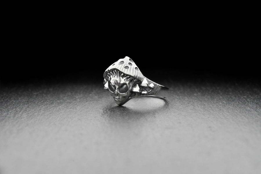 Sterling Silver Alien Mushroom Ring: Handmade Strange Jewelry (etsy image id: 7261383126)
