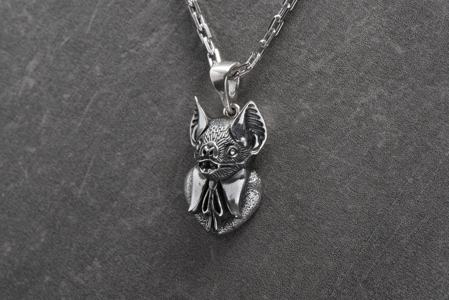 Sterling Silver Gentleman Bat Necklace: Gothic Animal Pendant (etsy image id: 6087171913)