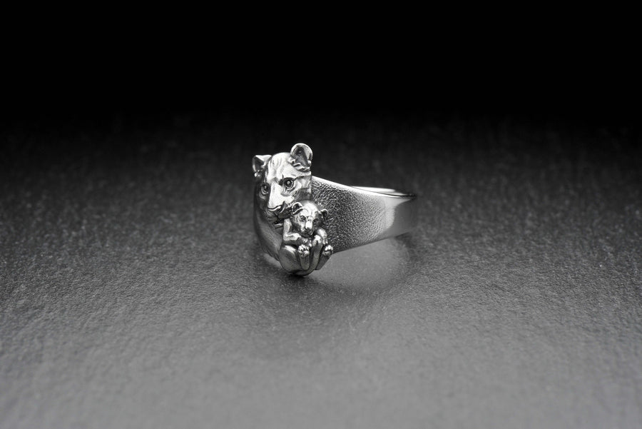 silver signet ring	men ring	men jewelry	women jewelry	women silver ring	Lioness ring	simba	lioness	baby ring	lion king	mother gift	mother	son gift (etsy image id: 7352935366)