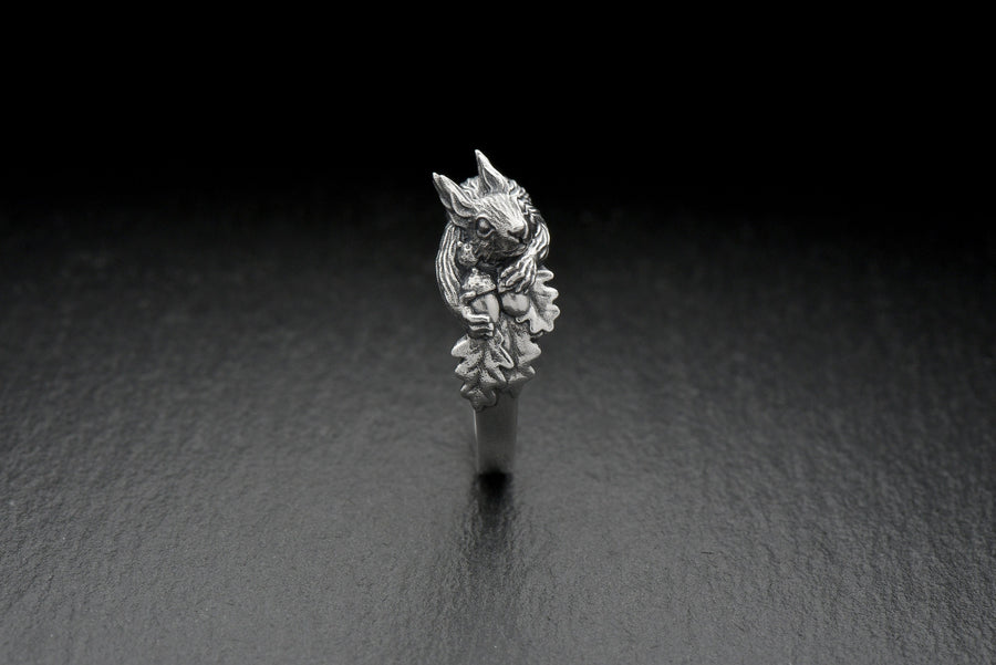 men's gift	animal jewelry	animal ring	silver ring	men gift	Squirrel ring	Squirrel jewelry	Silver Squirrel	Ring with Nuts	Squirrel lover	Eichhörnchen-Ring	bague écureuil	squirrel souvenir