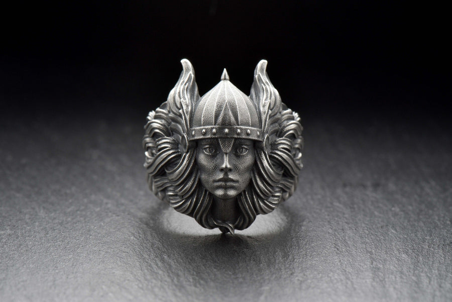 Crafted with care and precision, the Valkyrie Silver Ring is the perfect gift for the Viking warrior in your life. (etsy image id: 7043102433)