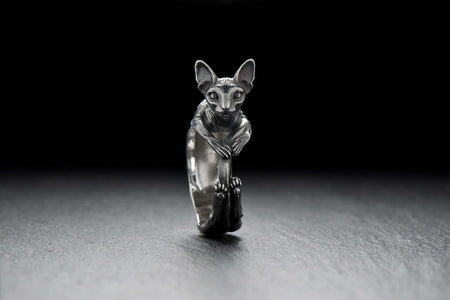 This ring is a great gift for a friend or loved one who loves Sphinx Cats, or even for yourself as a chic and timeless addition to your jewelry collection. (etsy image id: 4247225763)