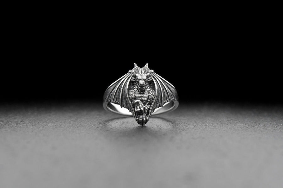 dragon ring	dragon jewelry	dragon ring silver	dragon ring men	bague dragon	drachen ring	t (etsy image id: 4413326851)