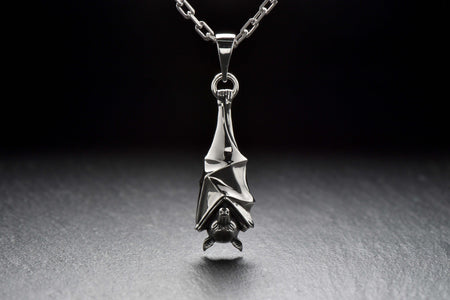 flying fox pendant	fruit bat necklace	flying fox silver	silver pendant	silver fox	fox jewelry	animal jewelry	fox	flying fox	bat	Pteropus	gothic	gothic gift (etsy image id: 4250668913)
