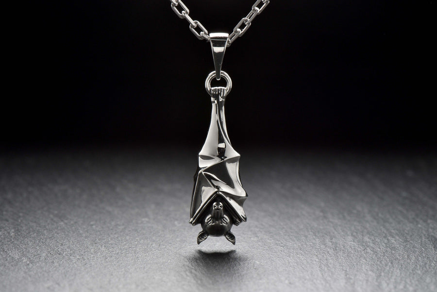flying fox pendant	fruit bat necklace	flying fox silver	silver pendant	silver fox	fox jewelry	animal jewelry	fox	flying fox	bat	Pteropus	gothic	gothic gift (etsy image id: 4250668913)
