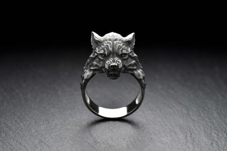 Crafted with sterling silver, this Fenrir Wolf Ring will elevate your look to the next level. Get yours today!