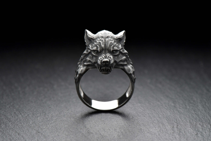 wolf ring	animal jewelry	wolf totem	animal ring	men gift	werewolf ring