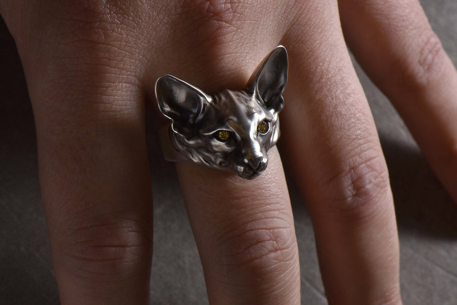 animal silver ring	men ring	men jewelry	women jewelry	women silver ring	silver cat ring	cat jewelry	cat silver ring	cat art	cats jewelry	cats ring	oriental ring	oriental cat (etsy image id: 4378002468)