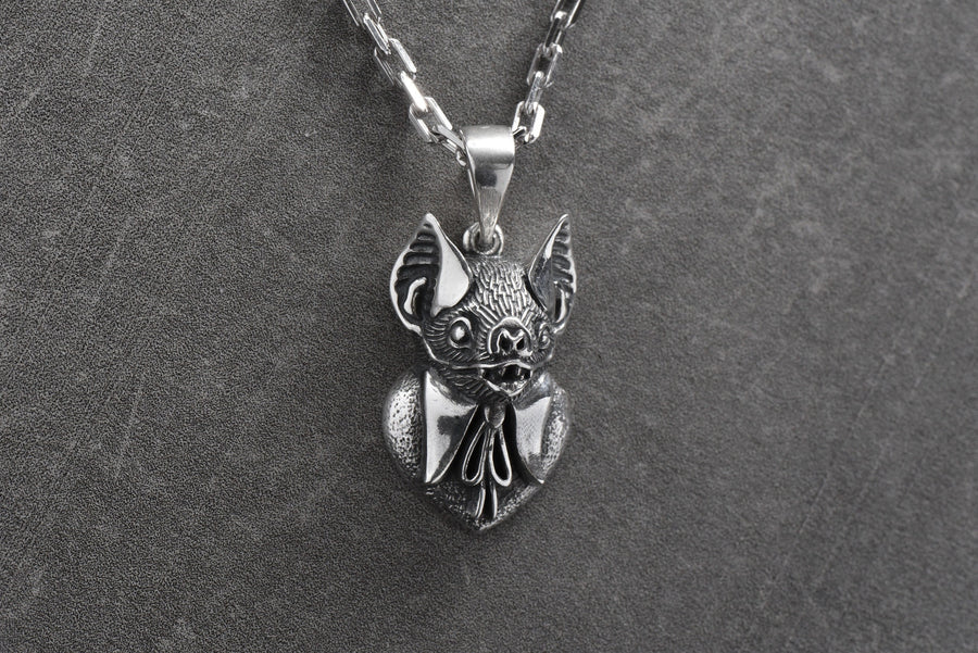 Sterling Silver Gentleman Bat Necklace: Gothic Animal Pendant (etsy image id: 6087171913)