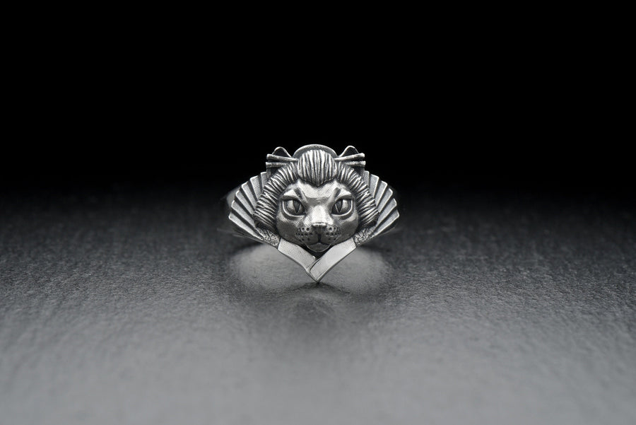 Geisha Cat Silver Ring – Sterling Silver Asian Cat Ring | Elegant Artisan Jewelry Gift for Her (etsy image id: 7412601587)