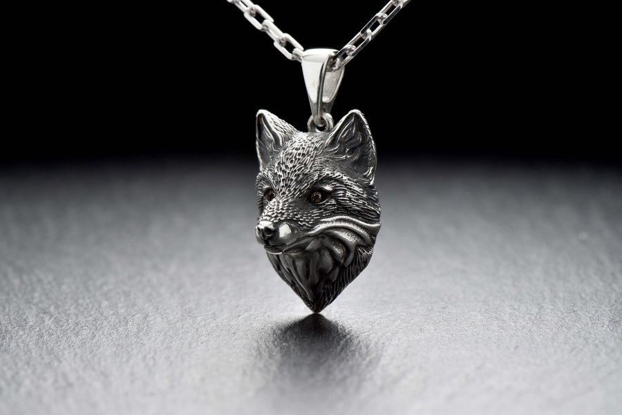Oxidized Sterling Silver Fox Pendant: Handmade Animal Necklace (etsy image id: 7420263381)