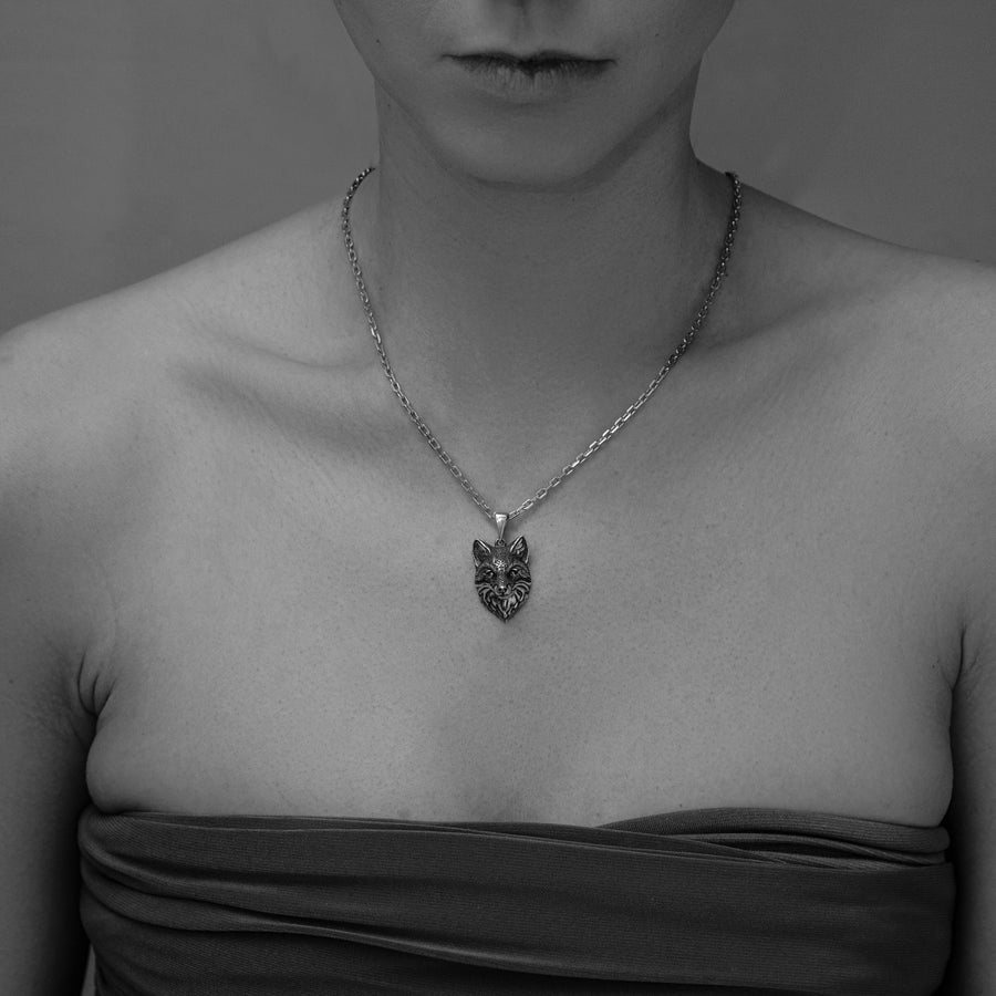 Oxidized Sterling Silver Fox Pendant: Handmade Animal Necklace (etsy image id: 7420263381)