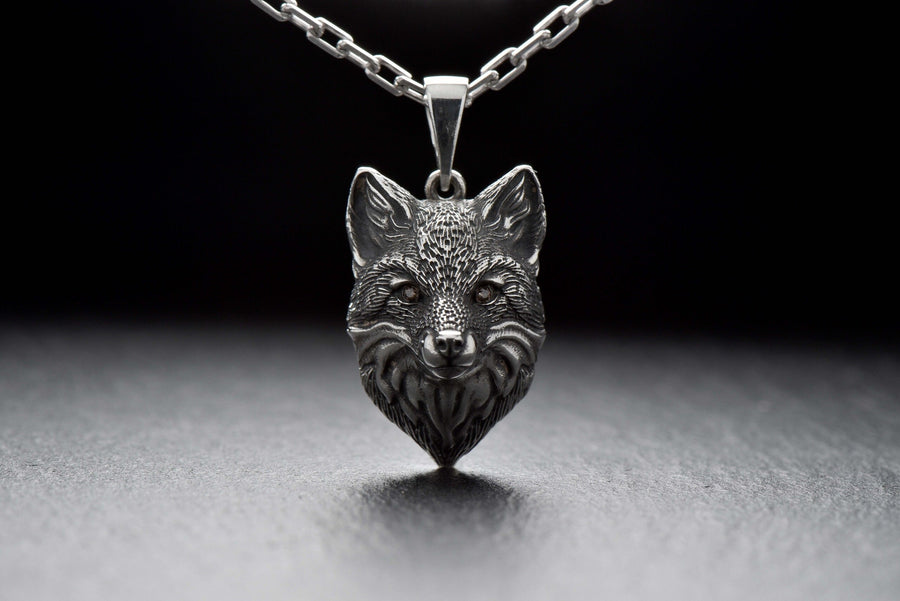 Oxidized Sterling Silver Fox Pendant: Handmade Animal Necklace (etsy image id: 7420263381)