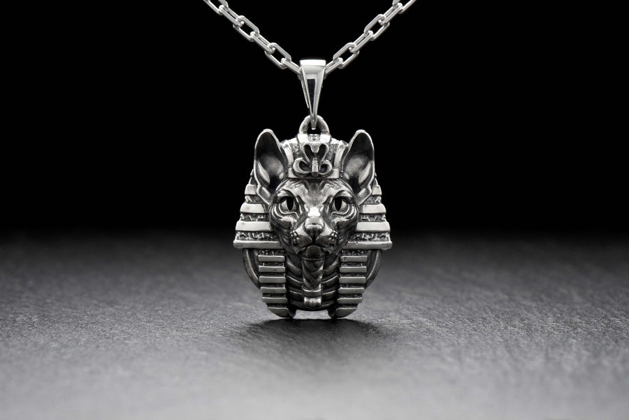 silver pendant	animal jewelry	cat silver	cat pendant	cat necklace	silver necklace	silver cat	cat lover gift	cat	emperor ancient	ancient pendant	ancient egypt	egypt (etsy image id: 4359778565)