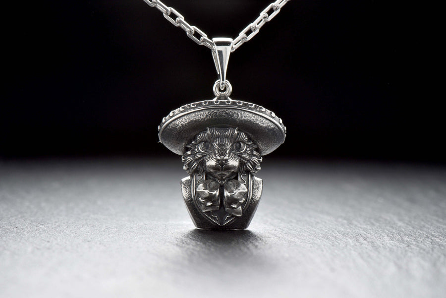 silver pendant	animal jewelry	cat silver	cat pendant	cat necklace	silver necklace	musician gift	musician cat	maestro	music cat	virtuoso cat	chat musicien	Katzenmusiker (etsy image id: 4359897255)