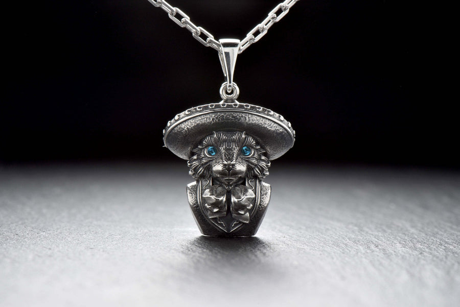 silver pendant	animal jewelry	cat silver	cat pendant	cat necklace	silver necklace	musician gift	musician cat	maestro	music cat	virtuoso cat	chat musicien	Katzenmusiker (etsy image id: 4359897255)