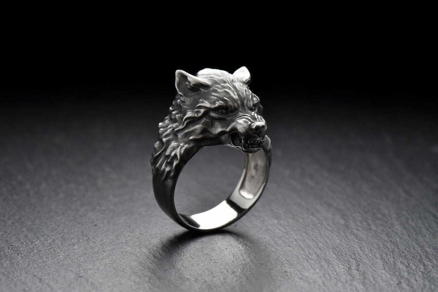 wolf ring	animal jewelry	wolf totem	animal ring	men gift	werewolf ring