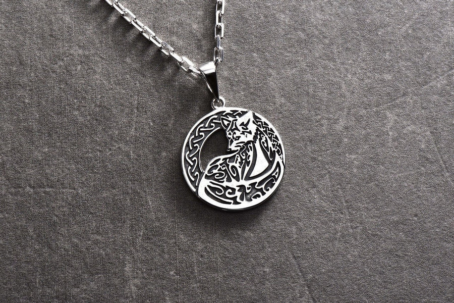 Sterling Silver Fox Pendant – Celtic Knot Fox Necklace | Spirit Animal Jewelry Gift for Nature Lovers (etsy image id: 5567352901)