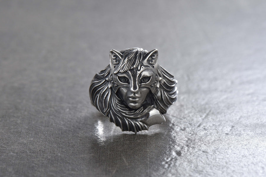 fox ring	silver fox ring	fox jewelry	fox art	silver fox jewelry	bague renard (etsy image id: 4366468951)