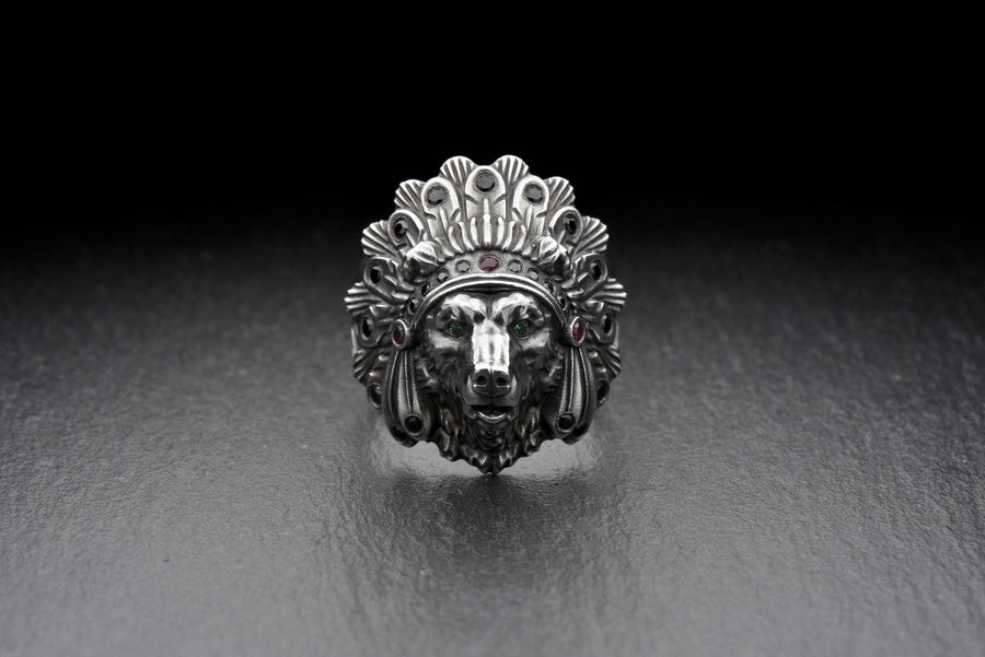 bear ring	bear totem	silver bear	indian bear	ancient bear (etsy image id: 4414321937)