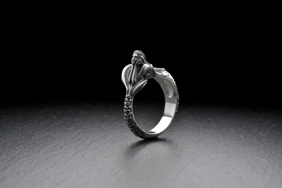 mermaid ring	sea lover gift	sea creature	mythology jewelry	siren ring	siren silver	mermaid jewelry	antique silver ring	pearl jewelrly	sea siren ring	mythology ring	sea creature ring	ancient myth ring (etsy image id: 4370454681)