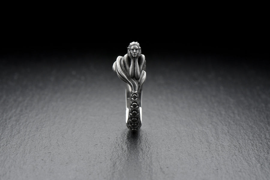 mermaid ring	sea lover gift	sea creature	mythology jewelry	siren ring	siren silver	mermaid jewelry	antique silver ring	pearl jewelrly	sea siren ring	mythology ring	sea creature ring	ancient myth ring (etsy image id: 4370454681)