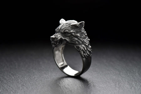 wolf ring	animal jewelry	wolf totem	animal ring	men gift	werewolf ring