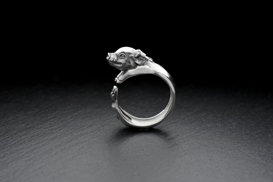 totem	men's gift	animal jewelry	animal ring	silver ring	men gift	hunter trofei	pig lover	totem pig	pig ring	pig gift	cute pig	anneau de cochon