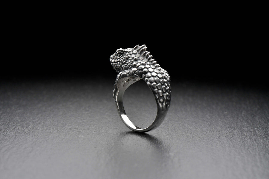 animal jewelry	animal ring	silver ring	Koala-Ring	Iguana ring	Iguana silver	Iguana lover	Iguana gift	lizard ring	bague iguane	Leguan-Ring	australia	nature lover __etsy:4323424270