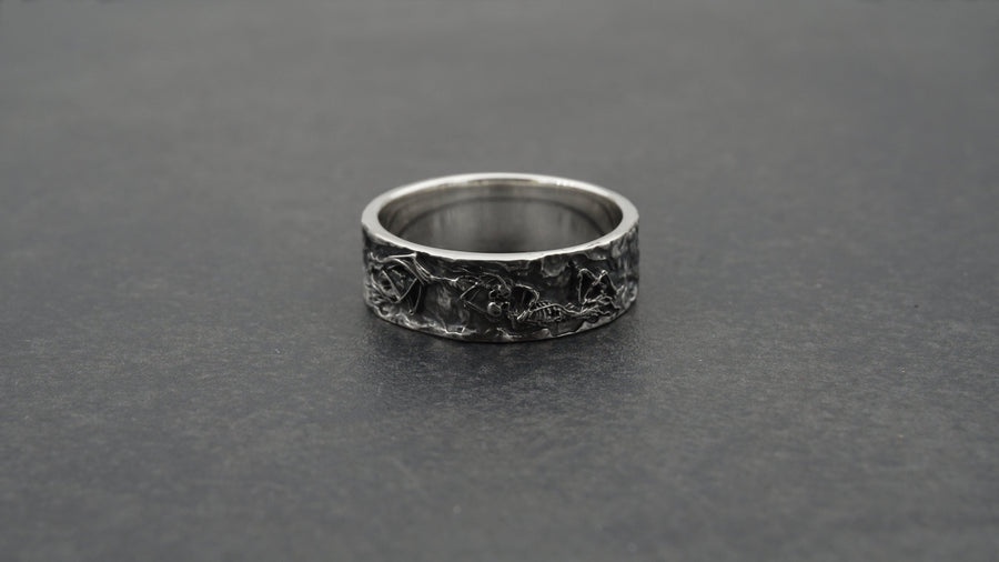 sterling silver ring	love gift	sweetheart gift	skeletons couple	couple ring (etsy image id: 4324778936)