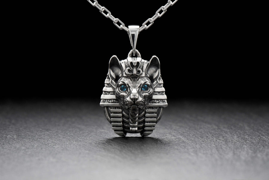 silver pendant	animal jewelry	cat silver	cat pendant	cat necklace	silver necklace	silver cat	cat lover gift	cat	emperor ancient	ancient pendant	ancient egypt	egypt (etsy image id: 4359778565)