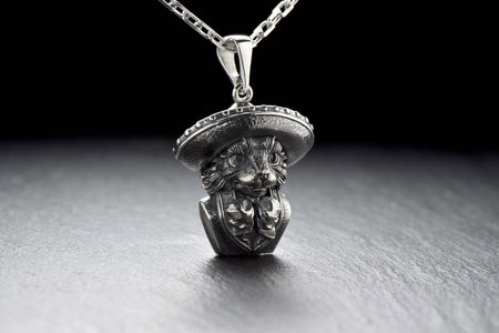 silver pendant	animal jewelry	cat silver	cat pendant	cat necklace	silver necklace	musician gift	musician cat	maestro	music cat	virtuoso cat	chat musicien	Katzenmusiker (etsy image id: 4359897255)
