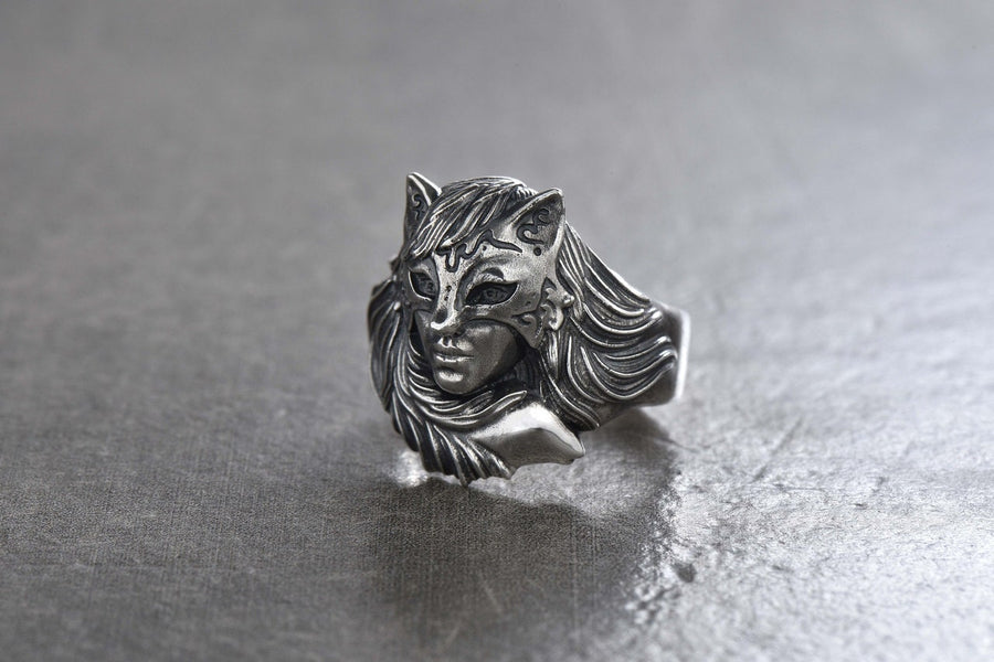 fox ring	silver fox ring	fox jewelry	fox art	silver fox jewelry	bague renard (etsy image id: 4366468951)