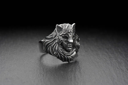 fox ring	silver fox ring	fox jewelry	fox art	silver fox jewelry	bague renard (etsy image id: 4366468951)