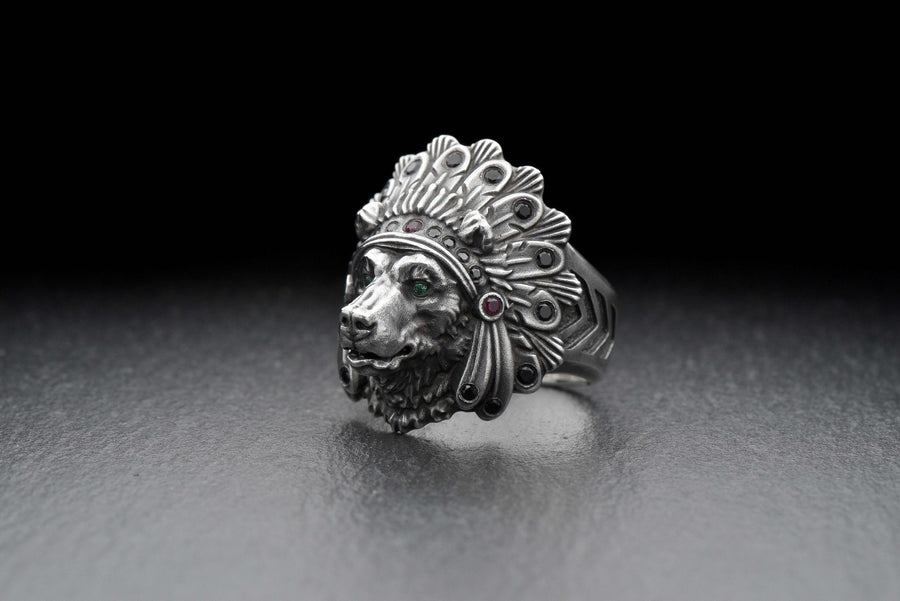 bear ring	bear totem	silver bear	indian bear	ancient bear (etsy image id: 4414321937)