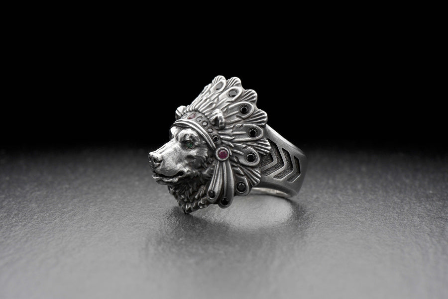 bear ring	bear totem	silver bear	indian bear	ancient bear (etsy image id: 4414321937)