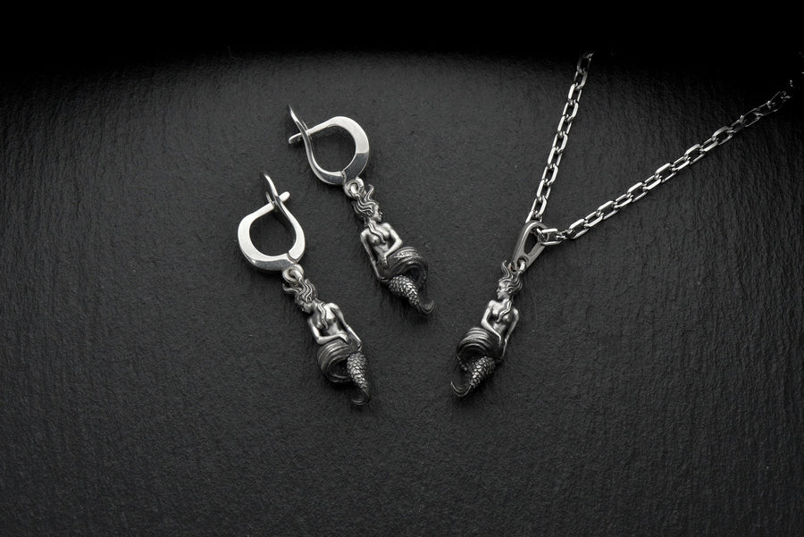 siren earring	mermaid gift	sea gift	siren	Oceanid	water nymph (etsy image id: 4370430061)