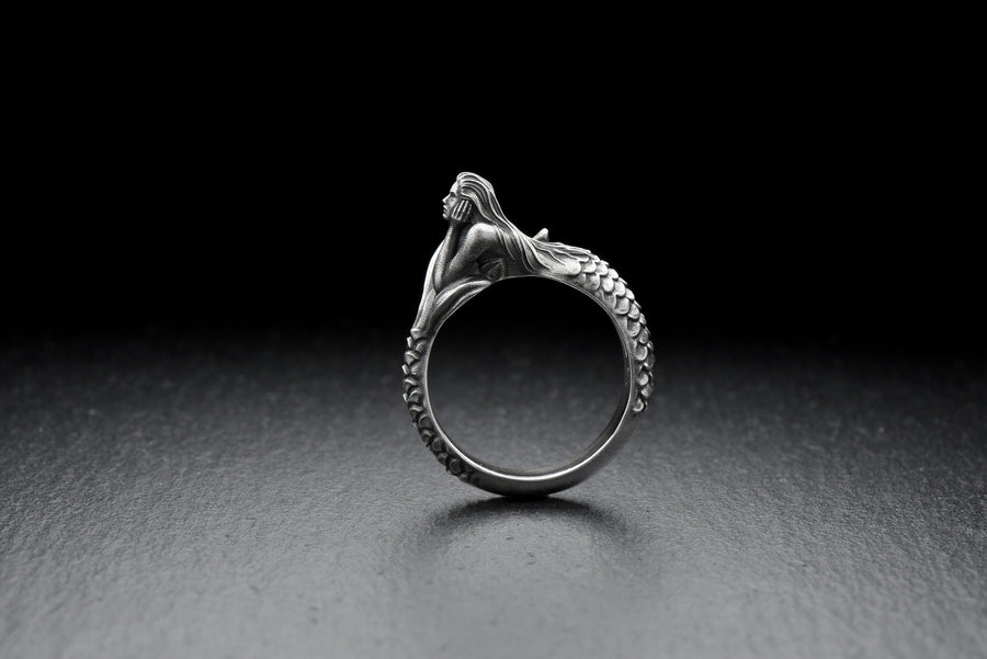 mermaid ring	sea lover gift	sea creature	mythology jewelry	siren ring	siren silver	mermaid jewelry	antique silver ring	pearl jewelrly	sea siren ring	mythology ring	sea creature ring	ancient myth ring (etsy image id: 4370454681)