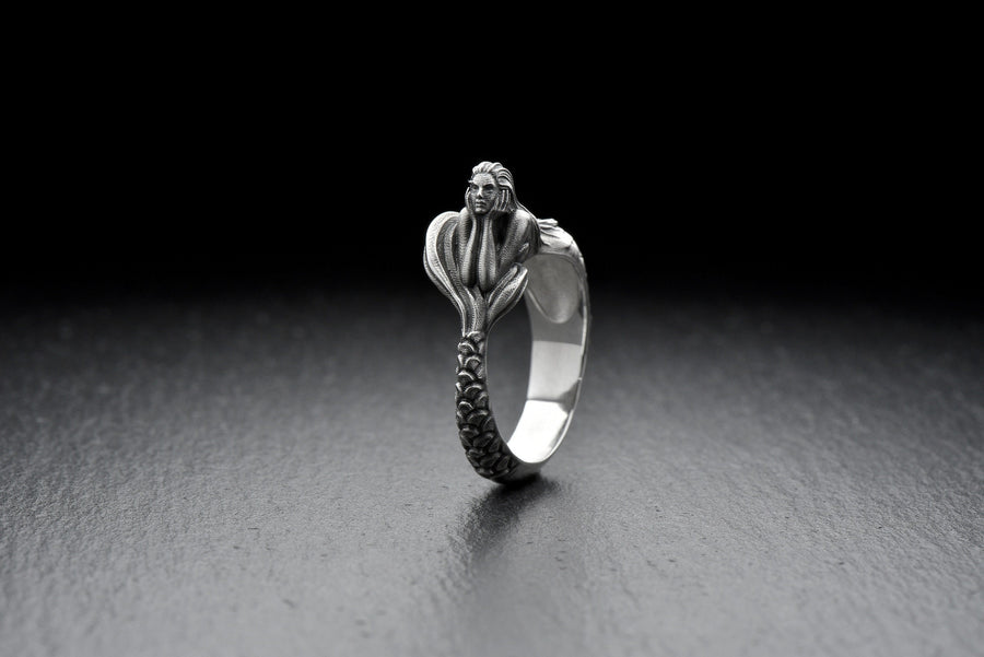 mermaid ring	sea lover gift	sea creature	mythology jewelry	siren ring	siren silver	mermaid jewelry	antique silver ring	pearl jewelrly	sea siren ring	mythology ring	sea creature ring	ancient myth ring (etsy image id: 4370454681)