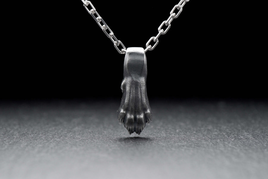silver pendant	animal jewelry	silver necklace	hunter pendant	silver paw (etsy image id: 4370613433)